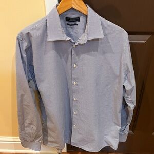 Bloomingdale's The Men Store Classic Blue Checkered Shirt
